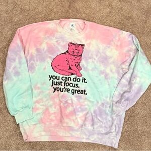 Bad Knees Tie-Dye Cat Sweatshirt